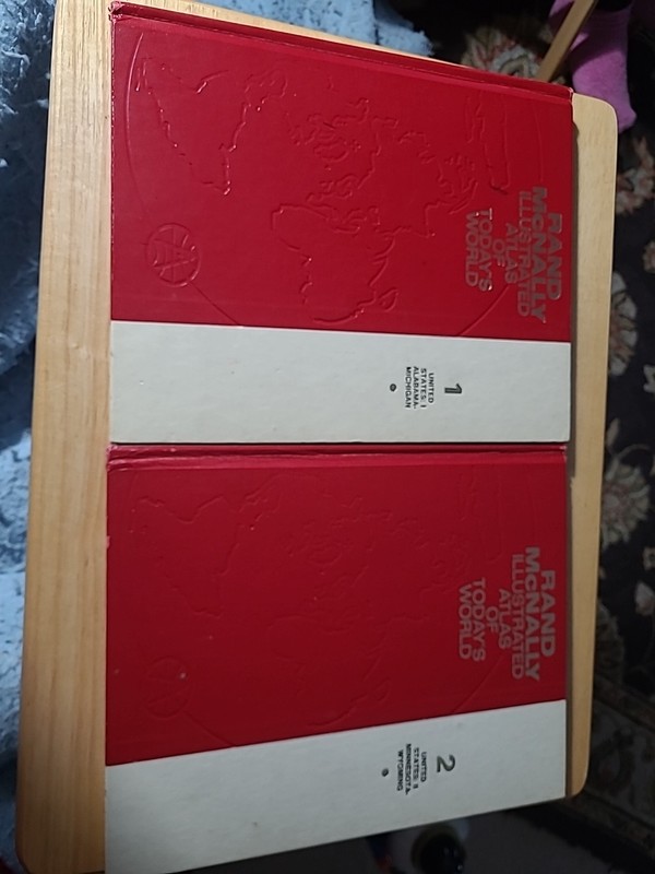 1971 Rand McNally Illustrated Atlas of Today’s World Volumes 1 and 2 