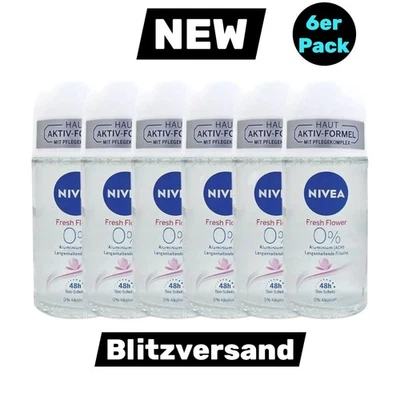 Nivea Deo Damen Frauen Roll On FRESH FLOWER 48h Schutz 6x 50ml (€ 79,63/L)