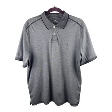 Tommy Bahama Mens M Polo Shirt Gray Supima Cotton Blend Short Sleeve Golf Resort