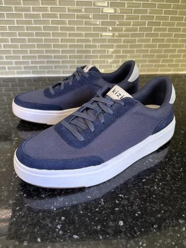 Kizik Shoes Mens 8 - Woman’s 9.5  Canvas /suede  Navy Blue, Hands Free
