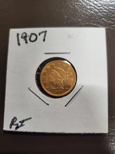 1907 US $2.50 Liberty Head Quarter Eagle Gold Coin Pre-1933 Uncertified