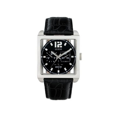 Eckige Herren Designer Uhr UVP 175£ - Schwarz Tag Datum