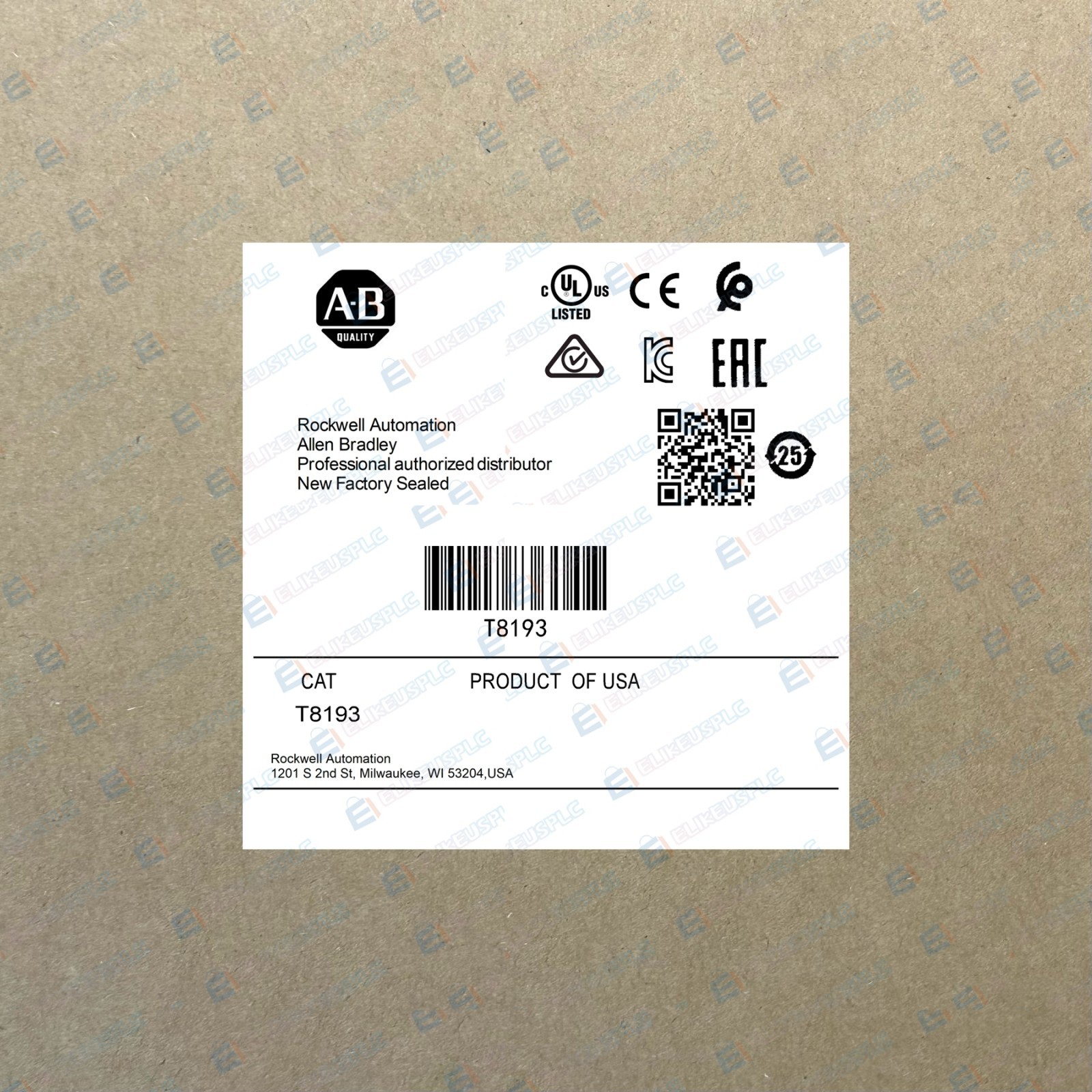 AB T8193 Trusted Three Slot Width Shield 2 Units New UPS WPL0