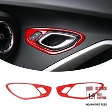 Door Inner Grab Handle Cover Frame ABS Decor Trim Interior Accessories for Red