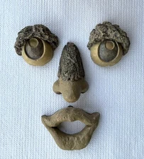 Old Man Face Tree Hugger Decor Statues Bark Facial Decorations for Yard