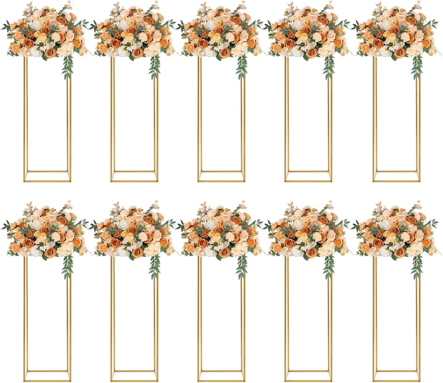 10pcs Gold Flower Stand,31.4'' Metal Column Flower Stand Centerpieces for Party