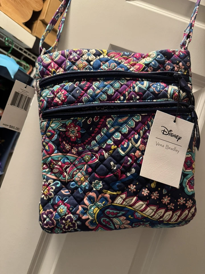 Nuevo Con Etiquetas Vera Bradley Triple Cremallera Hipster DISNEY Sensational Six Paisley Foto 2 de 4