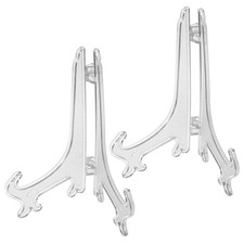 2 pcs 6" Clear Acrylic Display Stand/Plate Stands, Folding Display Plate Hold...