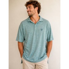 Johnnie-O Mens Featherweight Polo Shirt Seafoam Green Space Dye UPF 50 XL