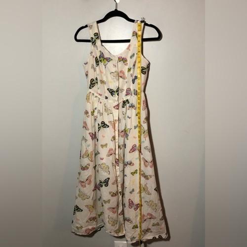 Vintage Chadwick’s butterfly print full button up cotton tank dress womens 4P - Picture 3 of 14