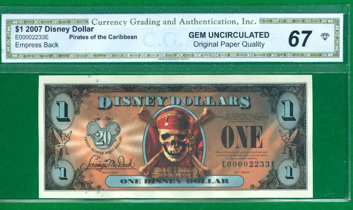 Pirates of the Caribbean Disney Dollars (1968-Now) for sale | eBay