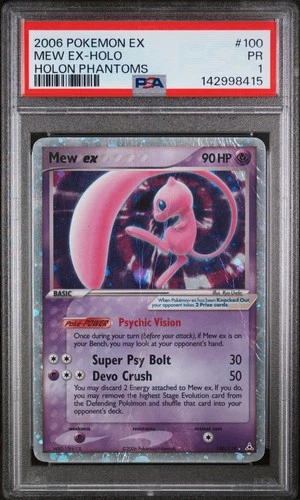2006 POKEMON EX HOLON PHANTOMS #100 MEW EX-HOLO PSA 1