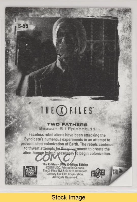 2019 X Files: UFOs and Aliens Stickers Two Fathers Faceless Rebel #S-55 READ - Image 2 of 3