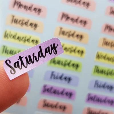 CUTE STICKERS 42 Small Days of the Week Planner Stickers Bullet Journals Erin Condren A5 Diary