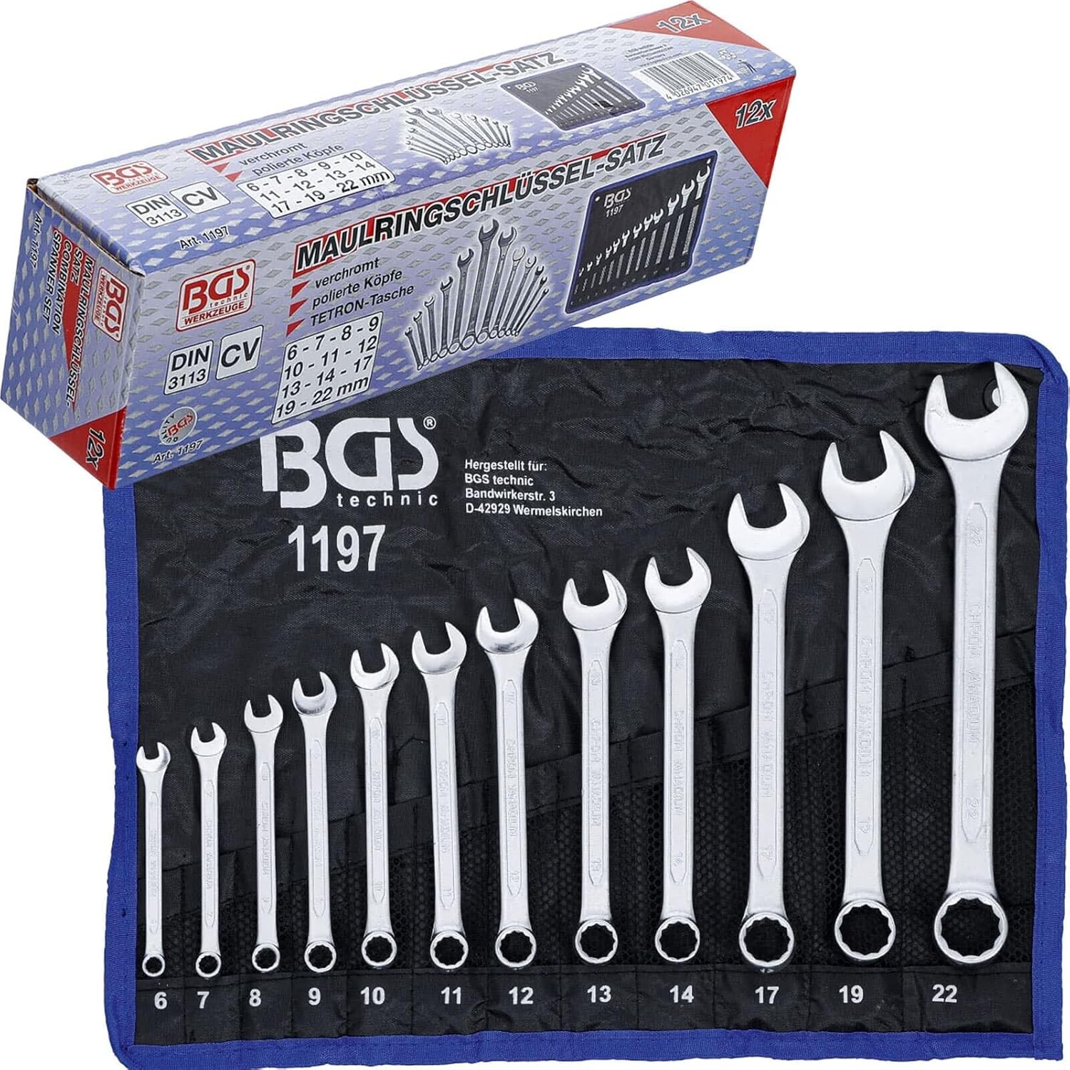 BGS 1197 | Combination Spanner Set | 6 - 22 mm | 12 pcs.
