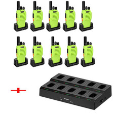 10Pack H777 Green Walkie Talkies Long Range Type-C For Factory  Ten Way Charger