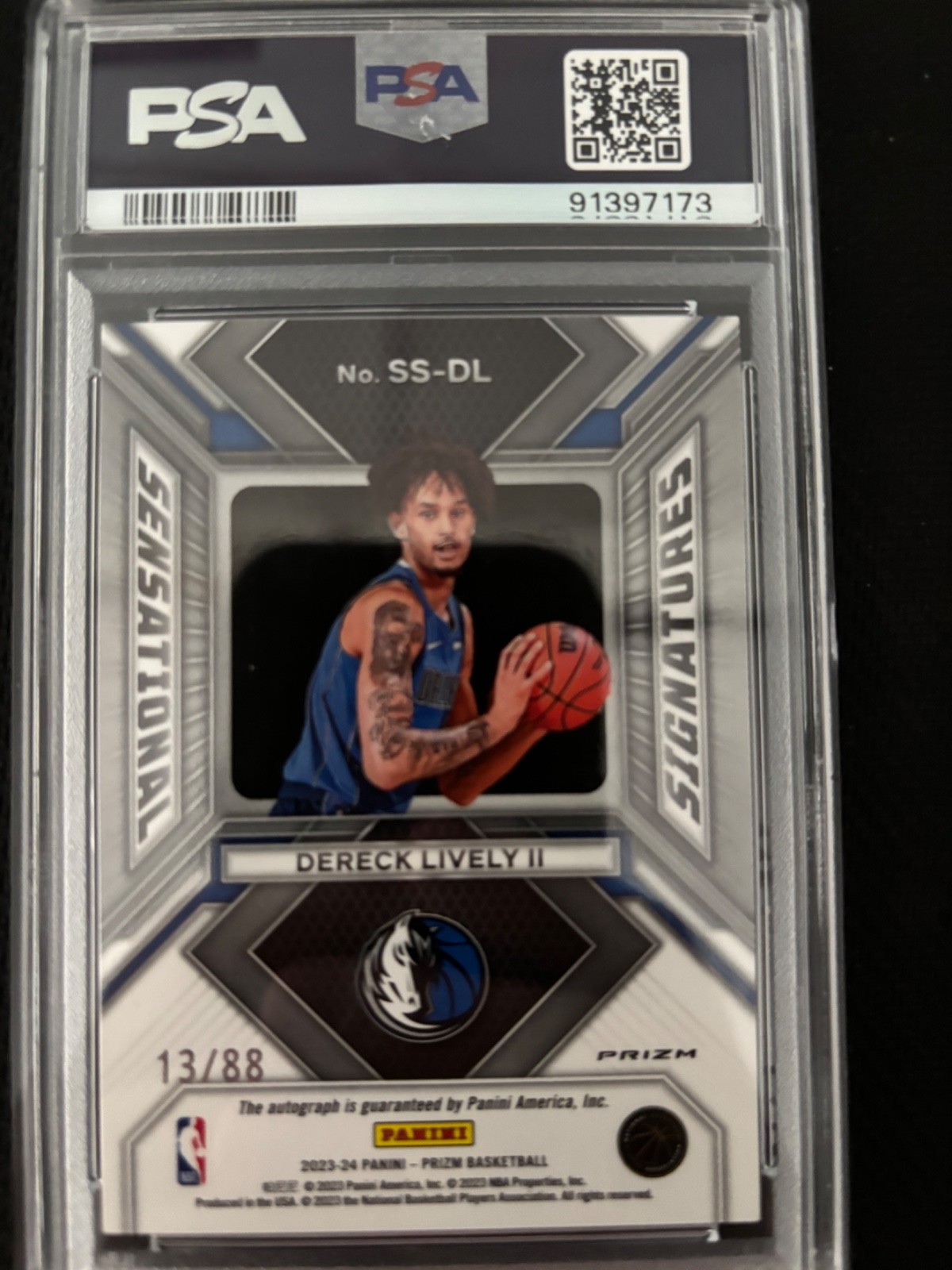 Dereck Lively 2023 Prizm Sensational Signatures PSA 10 #SSDL RC auto /88 view 2