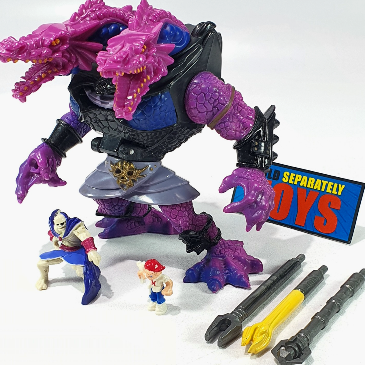 Mighty Max DOUBLE DEMON Hydra figure playset 100% COMPLETE