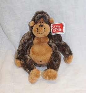 Brown Gorilla Plush GUND Mini Garstang  G31061 Bean Bag Stuffed Animal