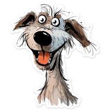 Happy Funny Dog - Vinyl Decal Sticker - Car Window Laptop - Ebn12536