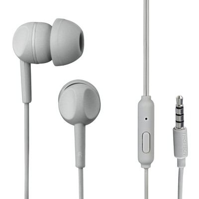 Thomson Kopfhörer In Ear m. 1,2m Kabel Stereo Headset Mikrofon 3,5mm Klinke Grau