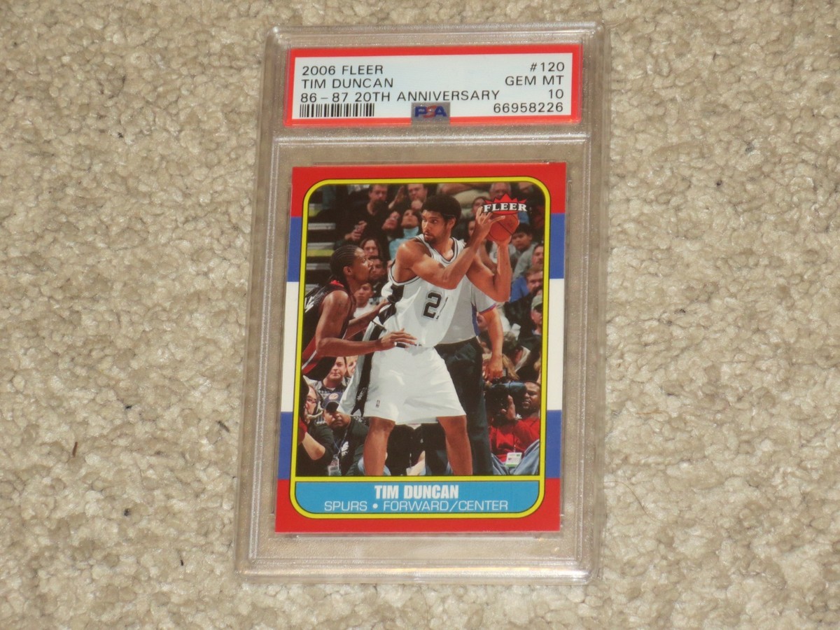 Tim Duncan 2006 Fleer 86-87 20th Anniversary 1986 Design #120 PSA 