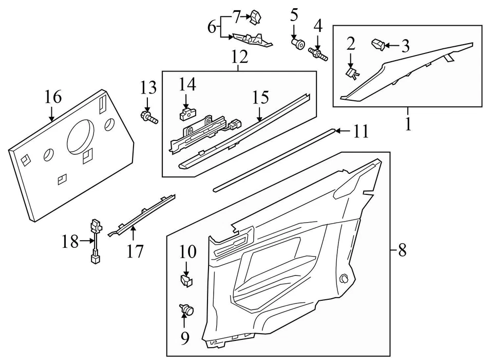 AUDI A5 QUATTRO 2017-2024 - Motor de cinturón de seguridad eléctrico trasero izquierdo con moldura Foto 3 de 4