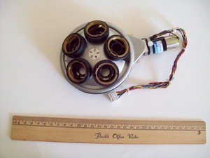 Microscope objective turret, five positions, Nikon, made in Japan