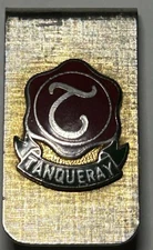 Vintage Tanqueray London Dry Gin Gold Tone Money Clip Bill Wallet Embossed Logo