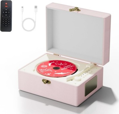 Rosa Bluetooth Spieluhr mit Bass Boost & CD Player - Home Essential