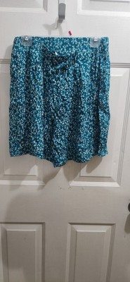 New West Loop Woman Shorts Green Floral Size- Lightweight L/XL Festival