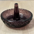 Vintage Fenton Amethyst Glass Ring Tree Jewelry Holder For Rings Purple