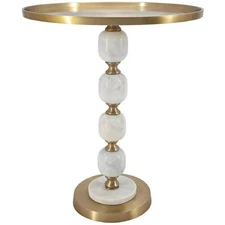 A&B Home 85581 Anita 16.1 inch Gold/White Side Table