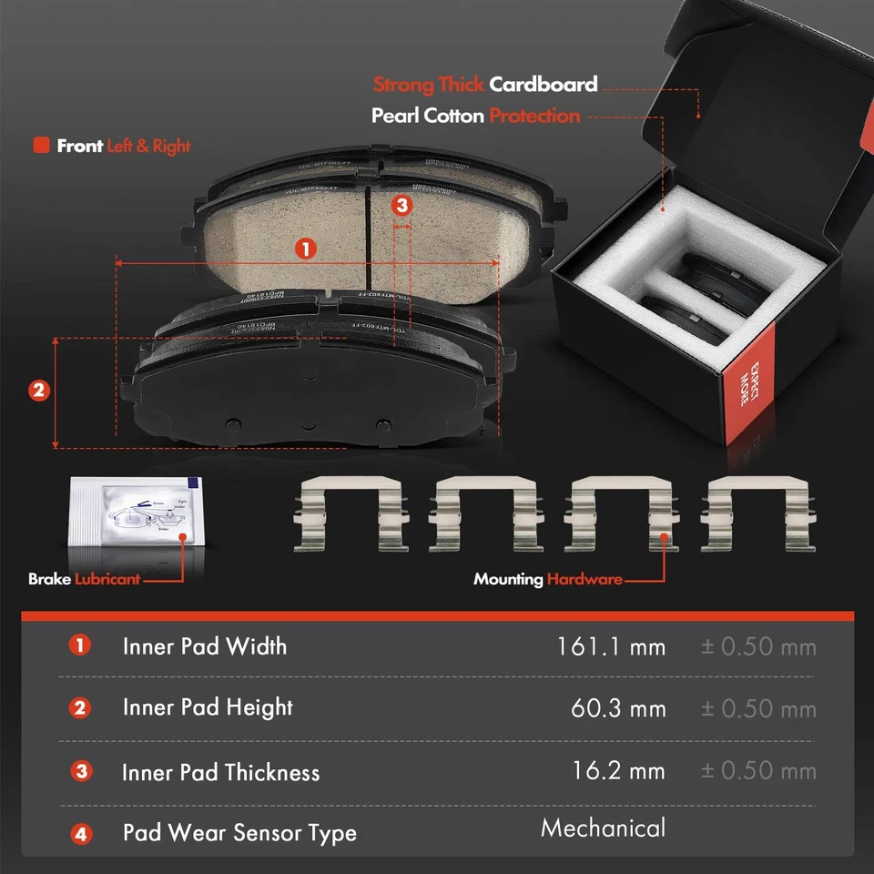 6 передних сверленных тормозных дисков и керамических тормозных колодок для Kia Sedona 15-20 V6 3,3 л - Изображение 3 из 4
