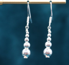 925 Sterling Silver Bead Tier Earrings