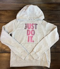 Nike Just Do It Gray Pullover Hoodie Women Size Small