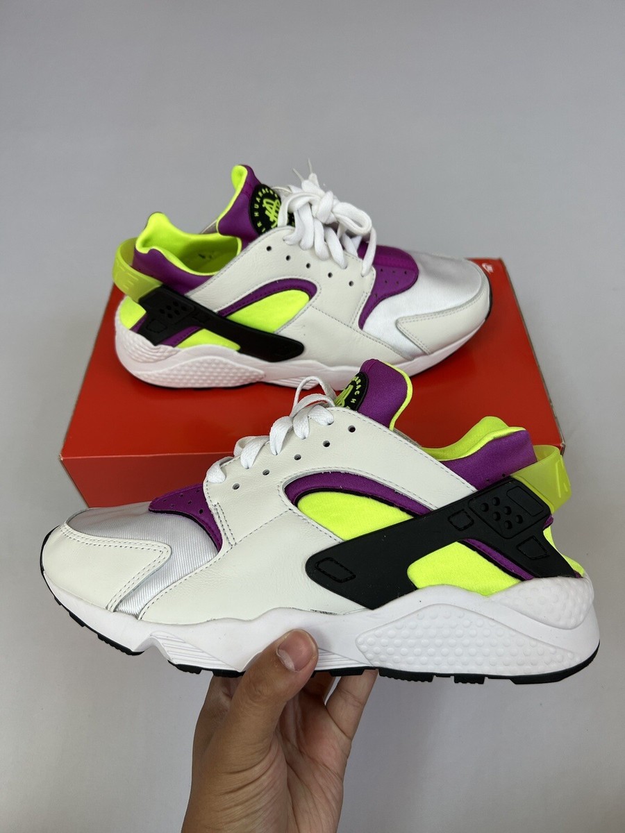 nike huarache purple and yellow
