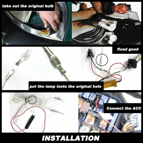 2pcs 7440 LED Switchback Amber White Turn Signal Light Bulb For 15-19 Ford F-150 - Picture 10 of 11