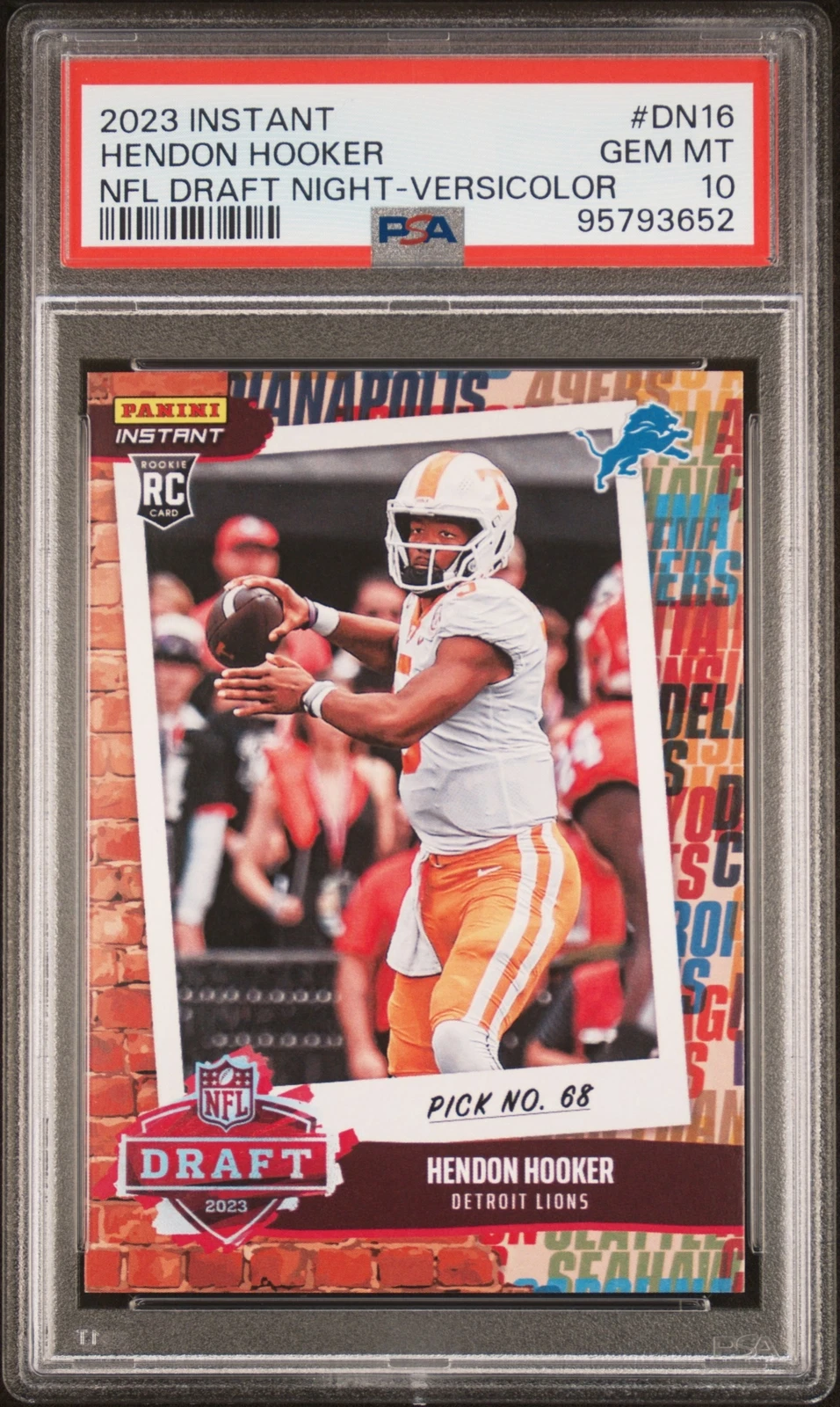 Hendon Hooker Panini Instant NFL Draft Night #DN16 Versicolor