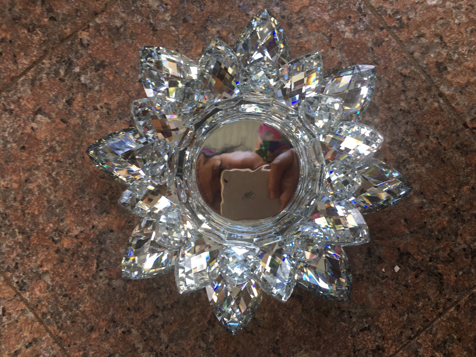 Sagebrook  White Crystal  pad lotus flower candle holder extra large 8&rdquo;