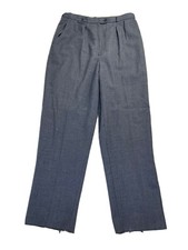 Vintage 90s Rockabilly Womens 14 Wool Pleated High Rise Dress Pants Gray USA