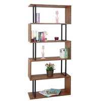 BüCherregal HWC-A27, Standregal Wohnregal, 183X80Cm 3D-Struktur Braun