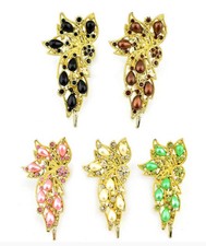DESIGNER INSPIRED PINK GREEN BLACK BROWN FAUX PEARL GEM GOLD HAIR CLIP CLAW NEW