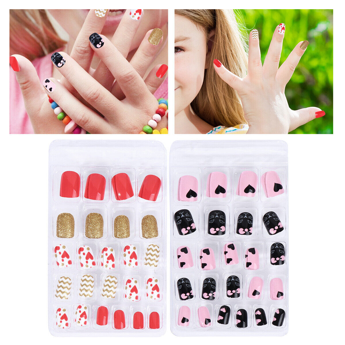 Colorful Press On Pink Pattern Acrylic Nails Tips Set For Kids Full Cover  Cartoon Design Ideal For Little Girls And Adults From Mnyt, $10.79 |  DHgate.Com