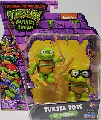 2023 TMNT Mutant Mayhem Turtle Tots Leo & Donnie 2.5'' Figures- Playmates