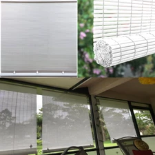 Cordless Roll Up Sun Shade PVC Bamboo Blinds Outdoor Home Patio Porch 36 X 72 In