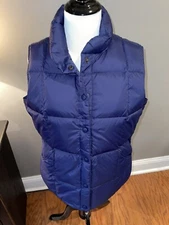 Lands’ End Women’s Puffer Down Quilt Vest Jacket Blue Size S 6-8