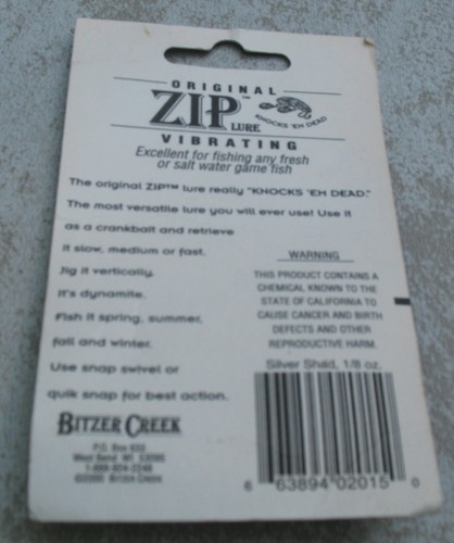 Vtg Lot of 3 NOS New Old Stock Bitzer Creek Vibrating Zip Lures Silvertone - Picture 6 of 7