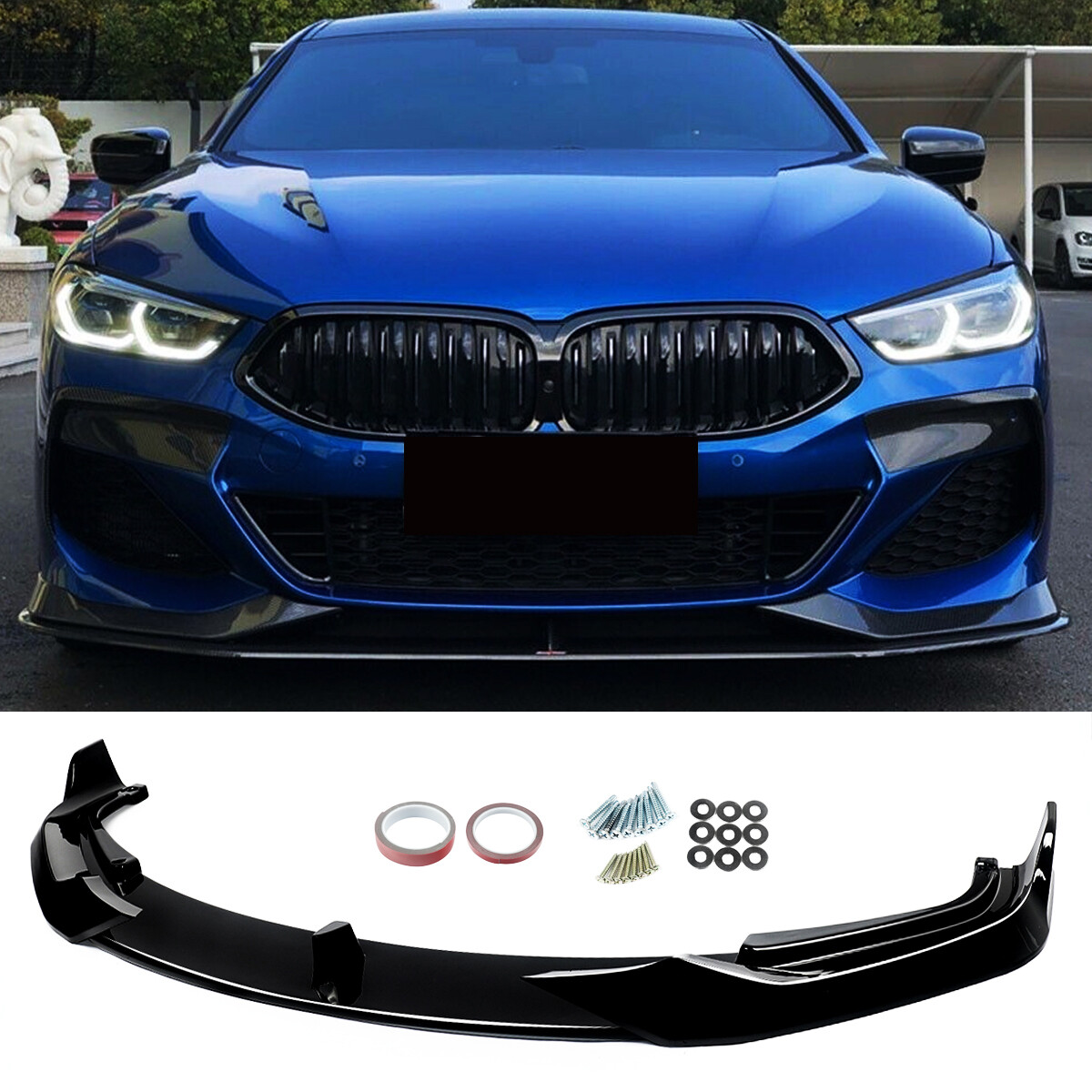 Gloss Black Front Bumper Lip Splitter For Bmw 8 Series G14 G15 G16 