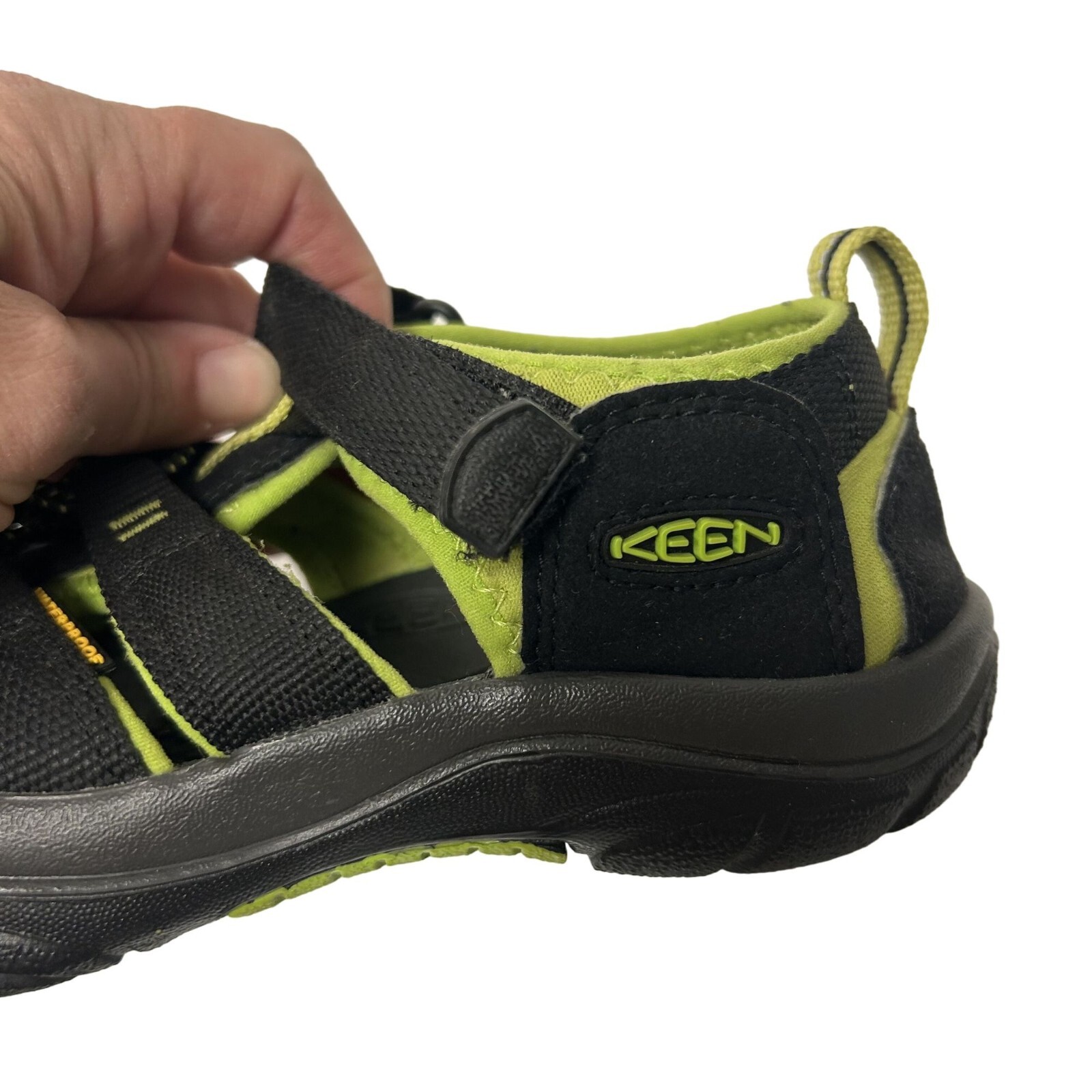 Sandali Keen Newport H2 neri verdi NEON scarpe da acqua FIUME US 3 UK 2 EU 35